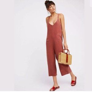 Free People Wide Leg Crop Strappy Jumpsuit szXS